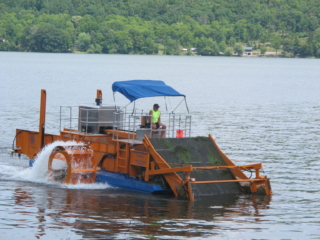 Alphaboats FX-11 Waterweed Harvester on the Job in New Yorks Finger Lakes