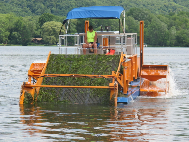 Alphaboats FX-11 Waterweed Harvester on the Job in New Yorks Finger Lakes