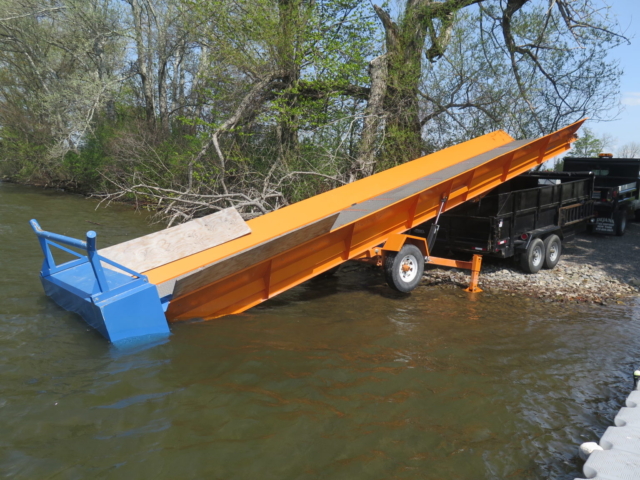 Alphaboats SL6036 Shore Conveyor ready to load aquatic weeds