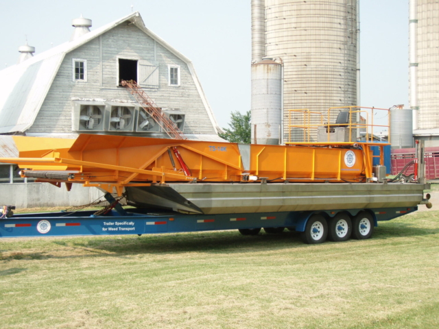 Alphaboats TS14 Transport Barge on Contractors Alphaboats Trailer